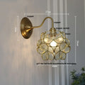 Vintage brass and amber glass wall sconce bedroom vanity light