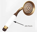 Vintage brass and ceramic handheld shower head bathroom fixture