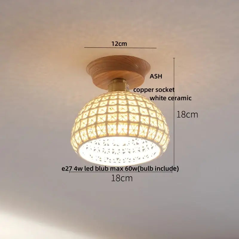 Vintage brass and clear glass led ceiling light for bedroom