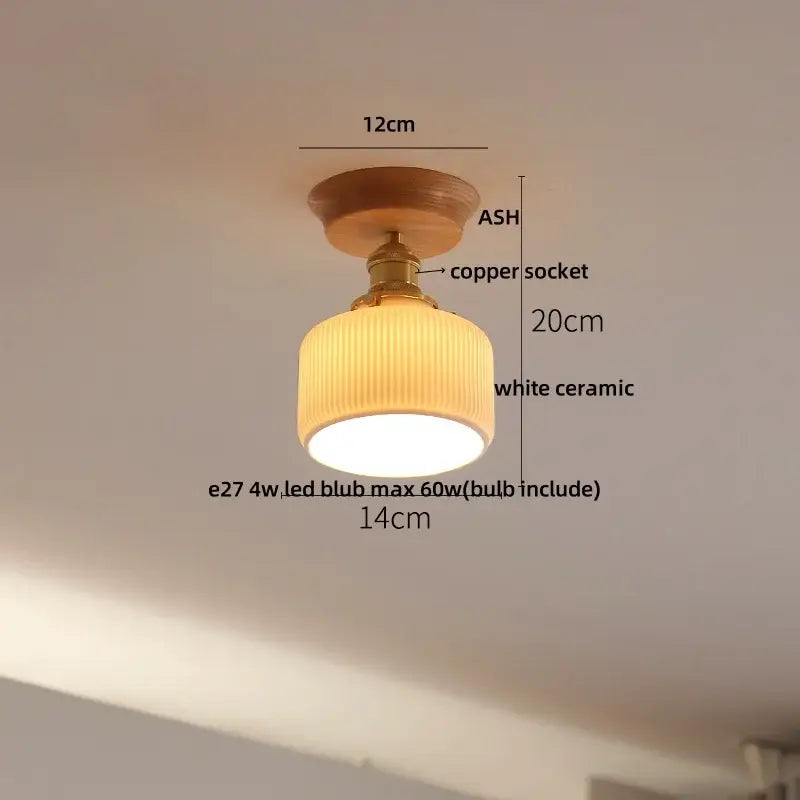 Vintage brass and clear glass led ceiling light for bedroom
