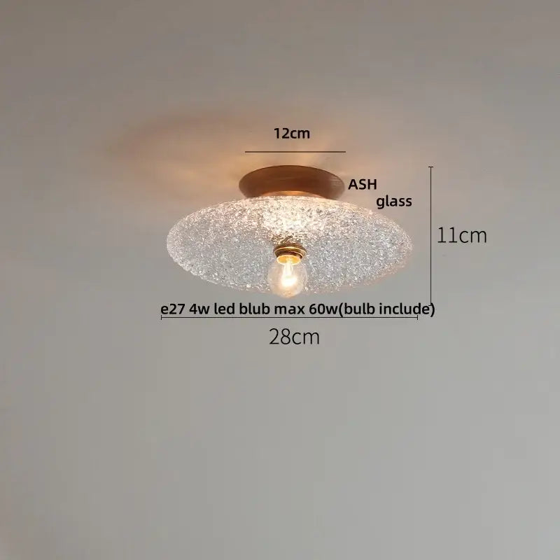Vintage brass and clear glass led ceiling light for bedroom