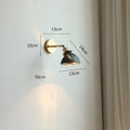Vintage brass and green glass led wall lights bedroom sconce