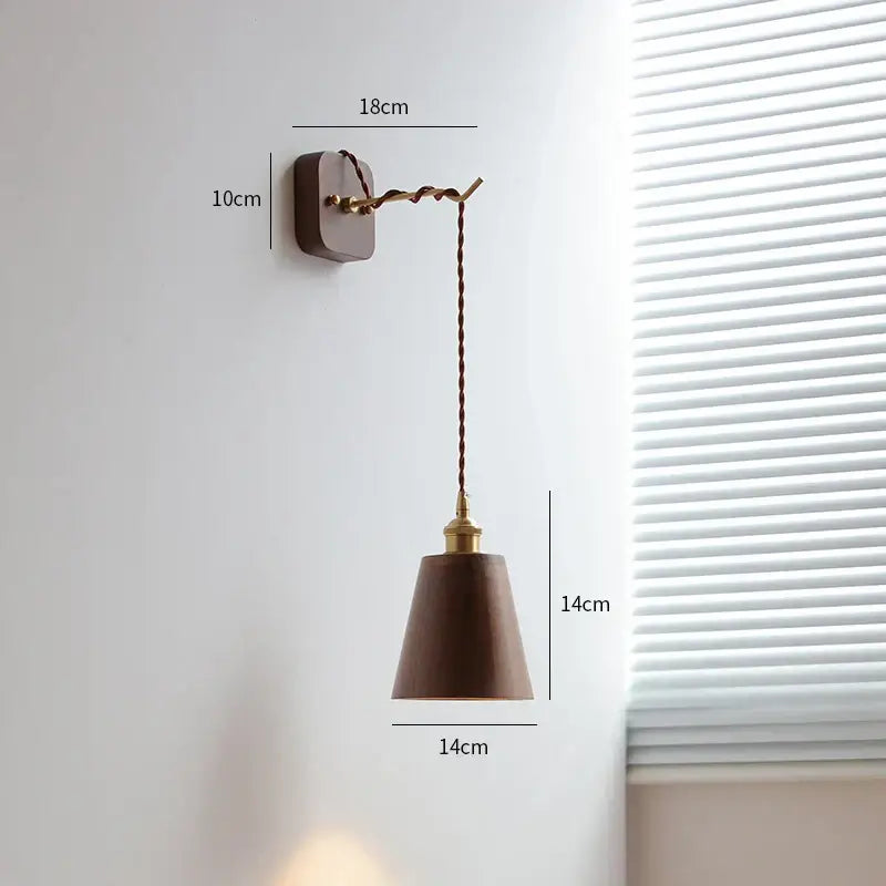 Vintage brass and ribbed glass led wall sconce bedroom light