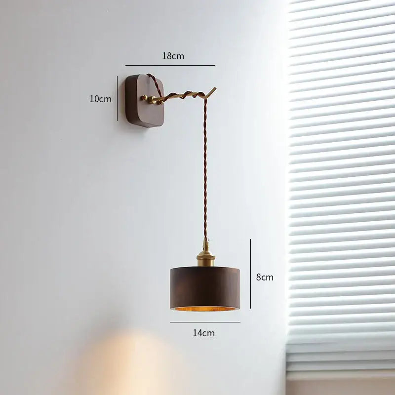 Vintage brass and ribbed glass led wall sconce bedroom light