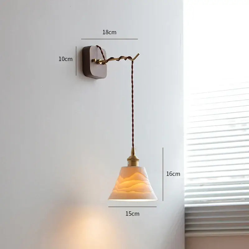 Vintage brass and ribbed glass led wall sconce bedroom light
