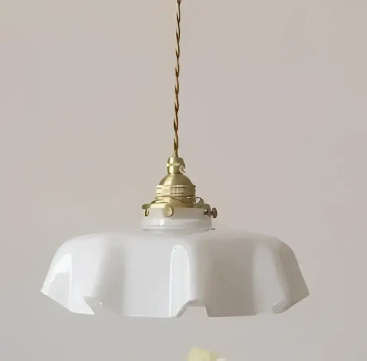 Vintage brass ceramic wall lamp with knob switch bedroom sconce