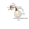 Vintage brass clear glass wall lamp with pull chain switch bathroom