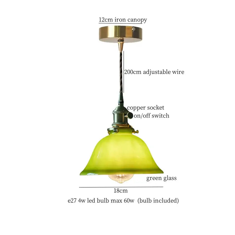 Vintage brass cream glass led pendant light for dining room