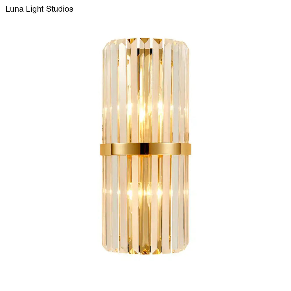 Vintage brass crystal wall lamp for living room