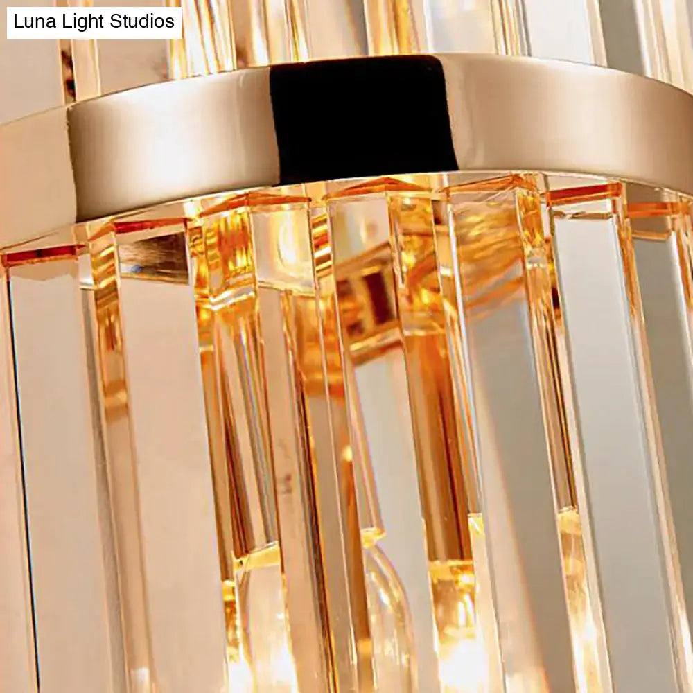 Vintage brass crystal wall lamp for living room