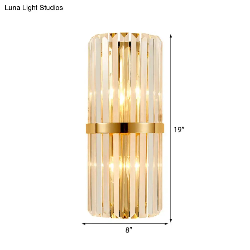 Vintage brass crystal wall lamp for living room