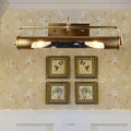 Vintage brass finish cylindrical vanity lamp for bathroom