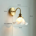 Vintage brass floral glass led wall sconce bathroom light pull chain