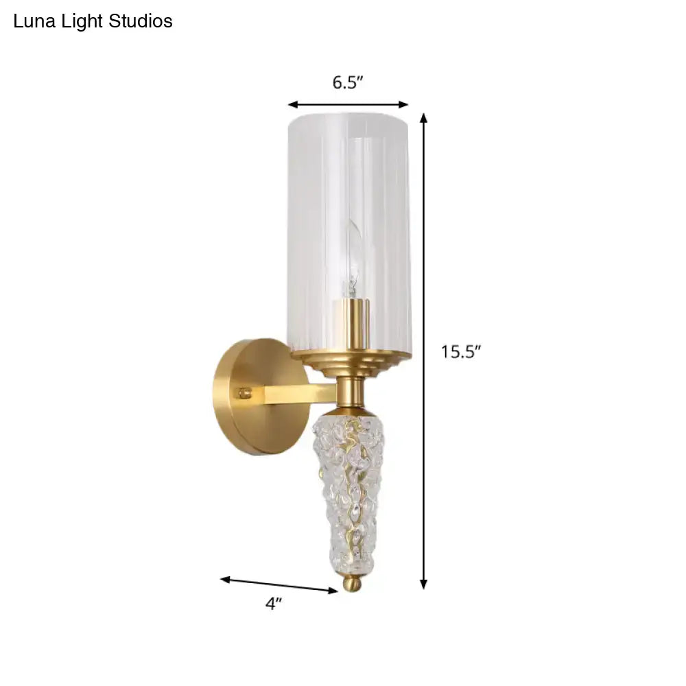 Vintage brass glass shade wall mounted sconce bedroom light