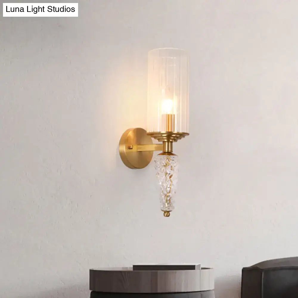 Vintage brass glass shade wall mounted sconce bedroom light