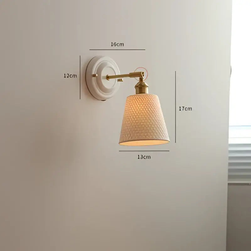 Vintage brass globe wall sconce bedroom ribbed glass light