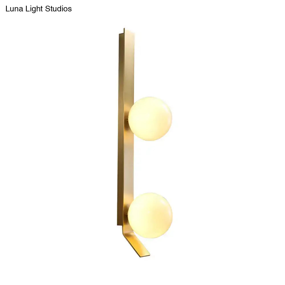 Vintage brass ivory glass shade wall light bedroom sconce