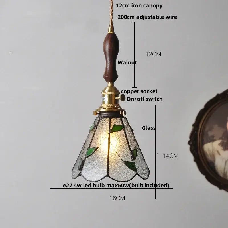 Vintage brass led pendant light clear amber & teal dining room