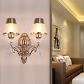 Vintage brass wall lamp with clear glass shade bedroom sconce