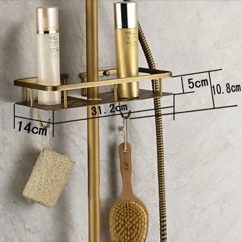 Vintage brass wall mount bathtub faucet with shower set for bathroom
