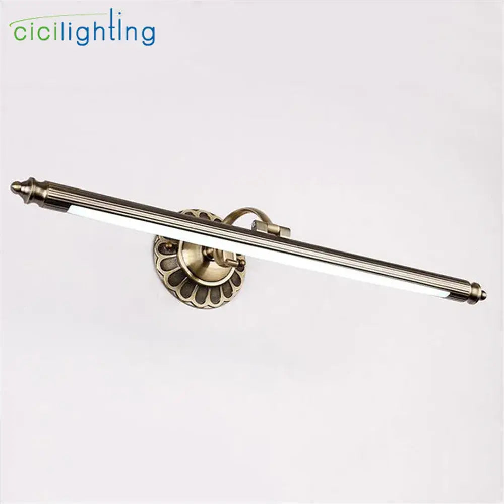 Vintage bronze led bathroom wall lamp with fluted mounting plate