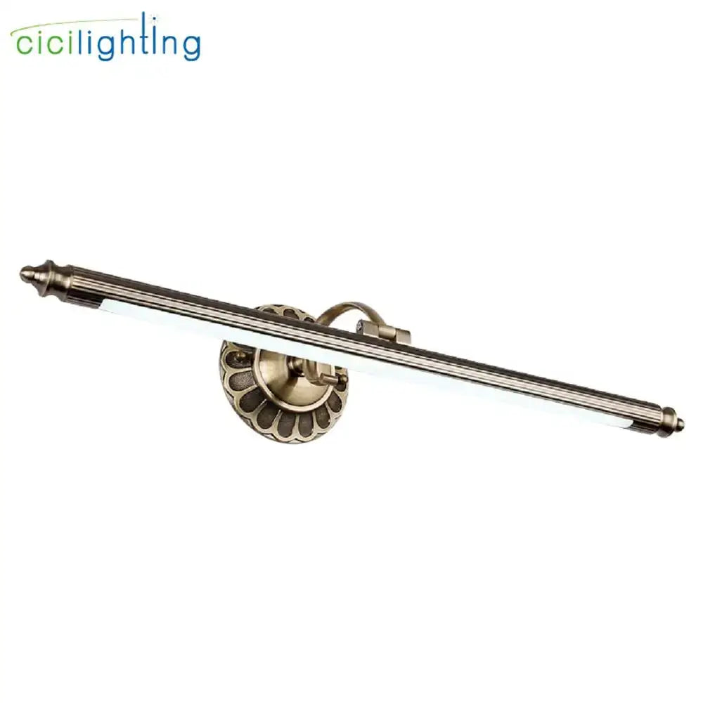 Vintage bronze led bathroom wall lamp with fluted mounting plate