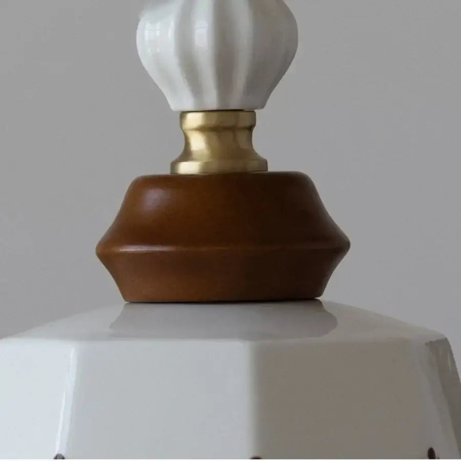 Vintage brown wood ceramic pendant lights bedroom beaded fringe