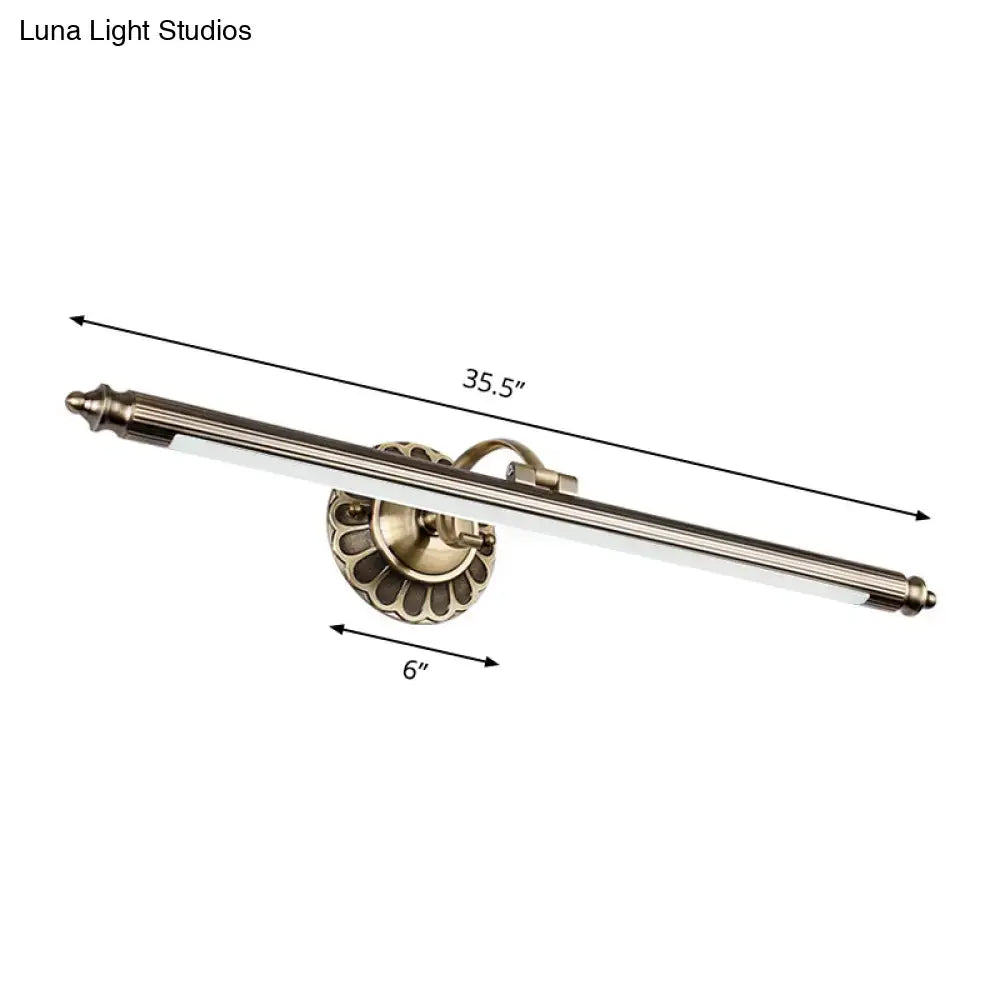 Vintage brushed brass sconce wall light led vanity – bedroom lighting