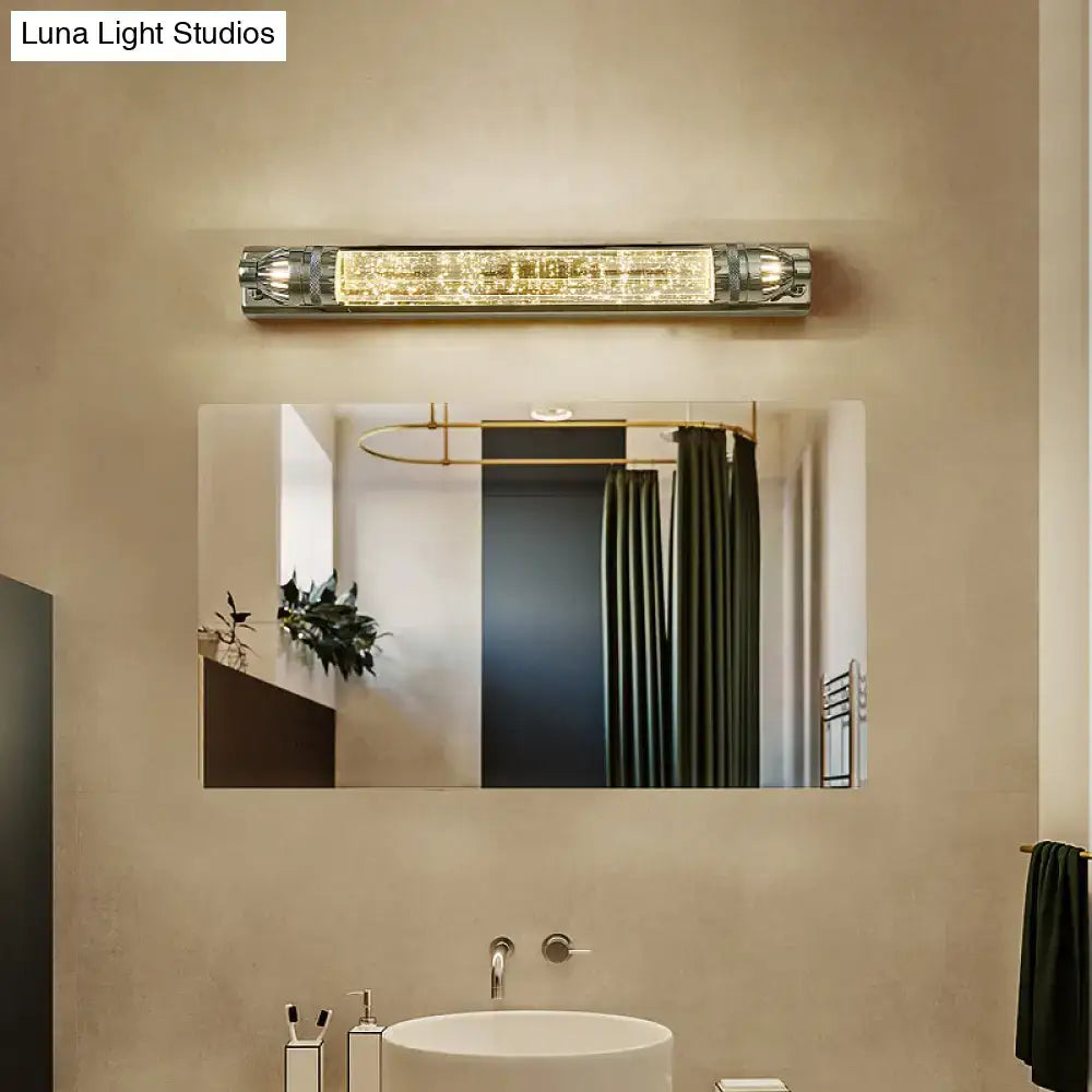 Vintage chrome and crystal led vanity light bathroom fixture