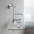 Vintage chrome clear glass wall sconce – bedroom pull chain light