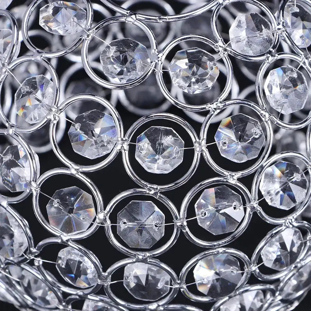 Vintage chrome crystal ball ceiling light for living room