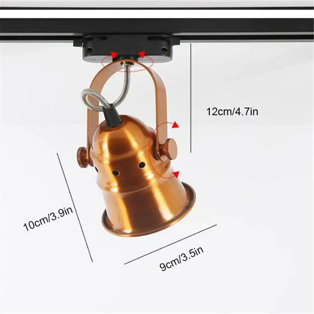 Vintage copper & black gu10 led track light kitchen spotlight