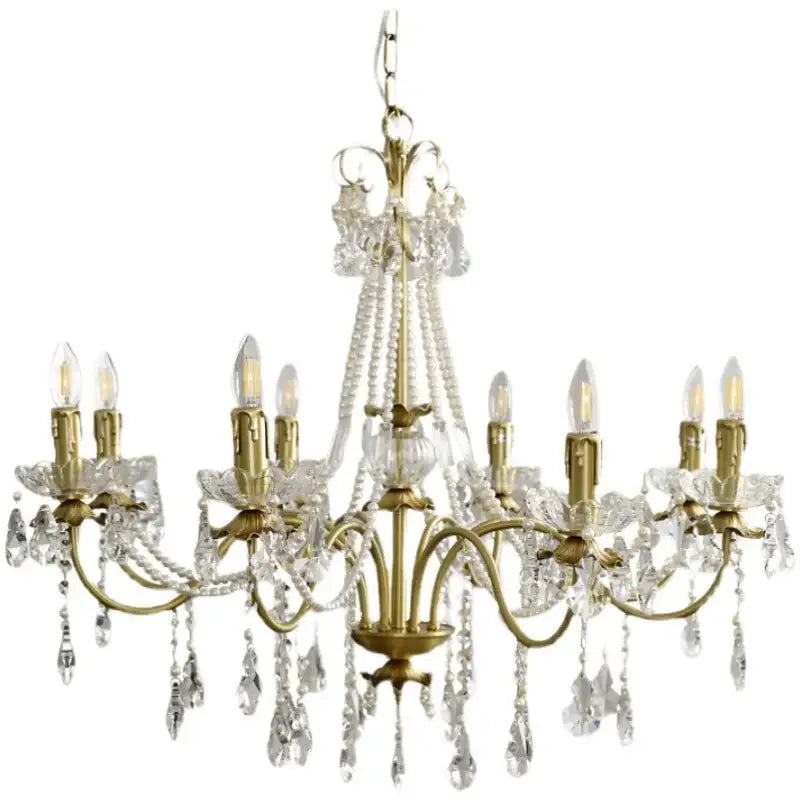 Vintage copper chandelier french pearl pendant light dining room