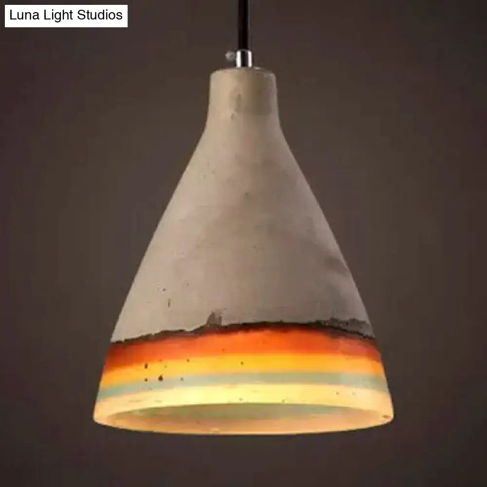 Vintage dark blue & light blue conic pendant light dining room