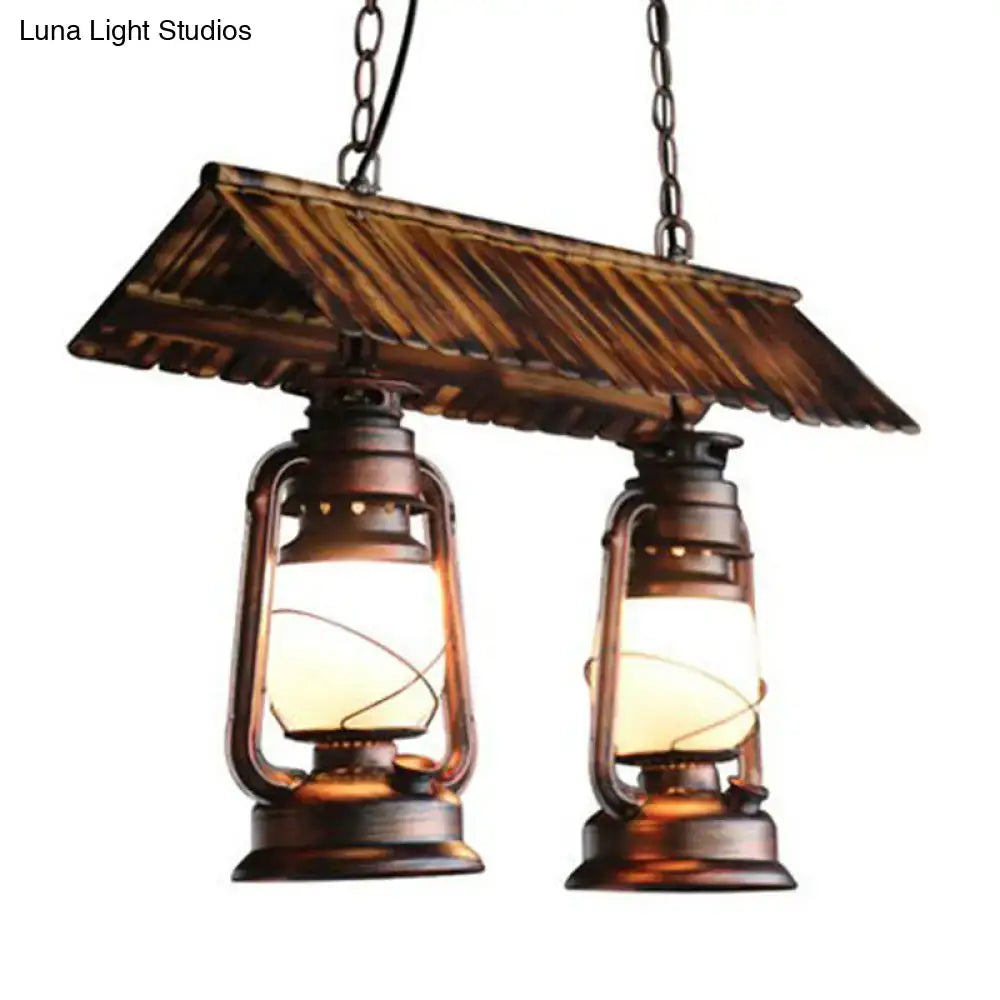 Vintage dark brown metal island light kitchen pendant light