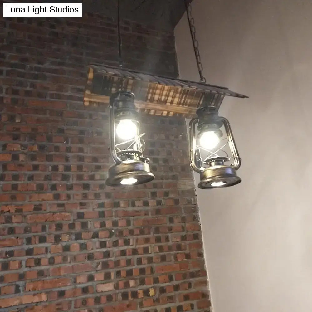 Vintage dark brown metal island light kitchen pendant light