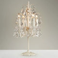 Vintage distressed white hanging crystal table lamp bedroom e12 bulb
