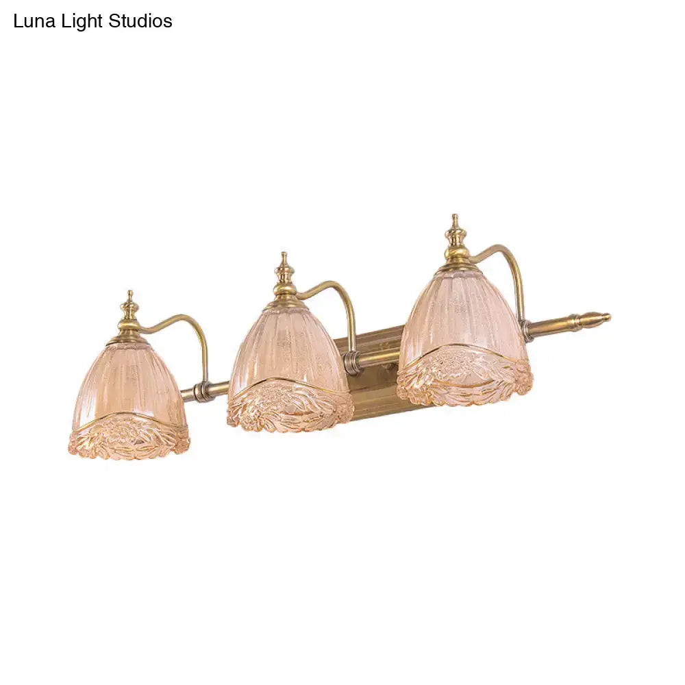 Vintage floral amber glass wall sconce bedroom gold sconce pair