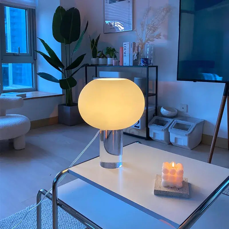 Vintage glass buds table lamp bedroom warm glowing sphere