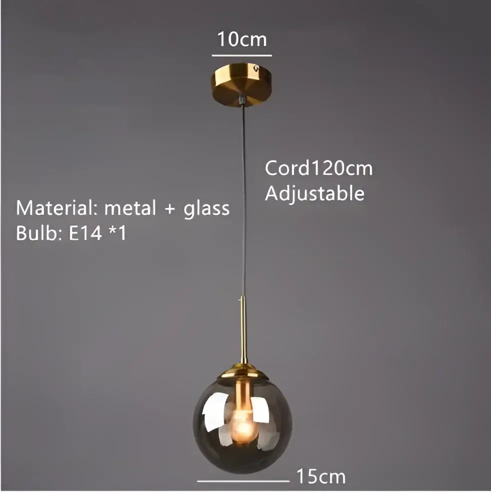 Vintage gold amber glass bubble chandelier living room crystal light