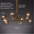 Vintage gold amber glass bubble chandelier living room crystal light