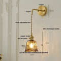 Vintage gold and amber glass led wall light bedroom sconce