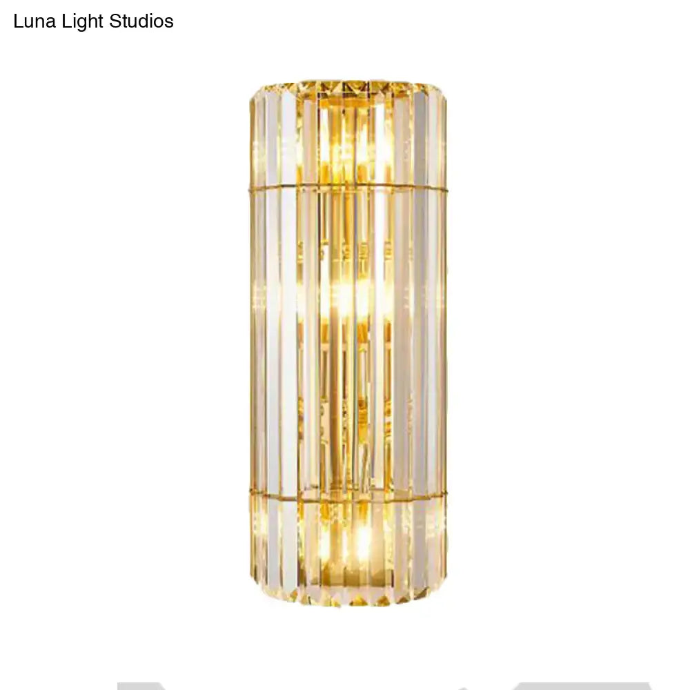 Vintage gold crystal sconce lighting hallway wall mounted lamp