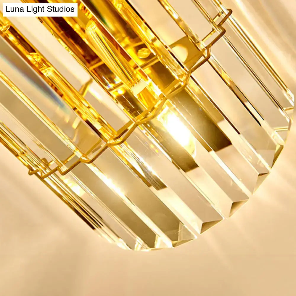 Vintage gold crystal sconce lighting hallway wall mounted lamp