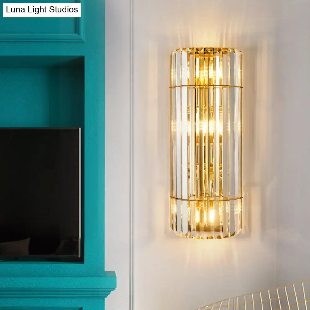 Vintage gold crystal sconce lighting hallway wall mounted lamp