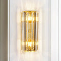 Vintage gold crystal sconce lighting hallway wall mounted lamp