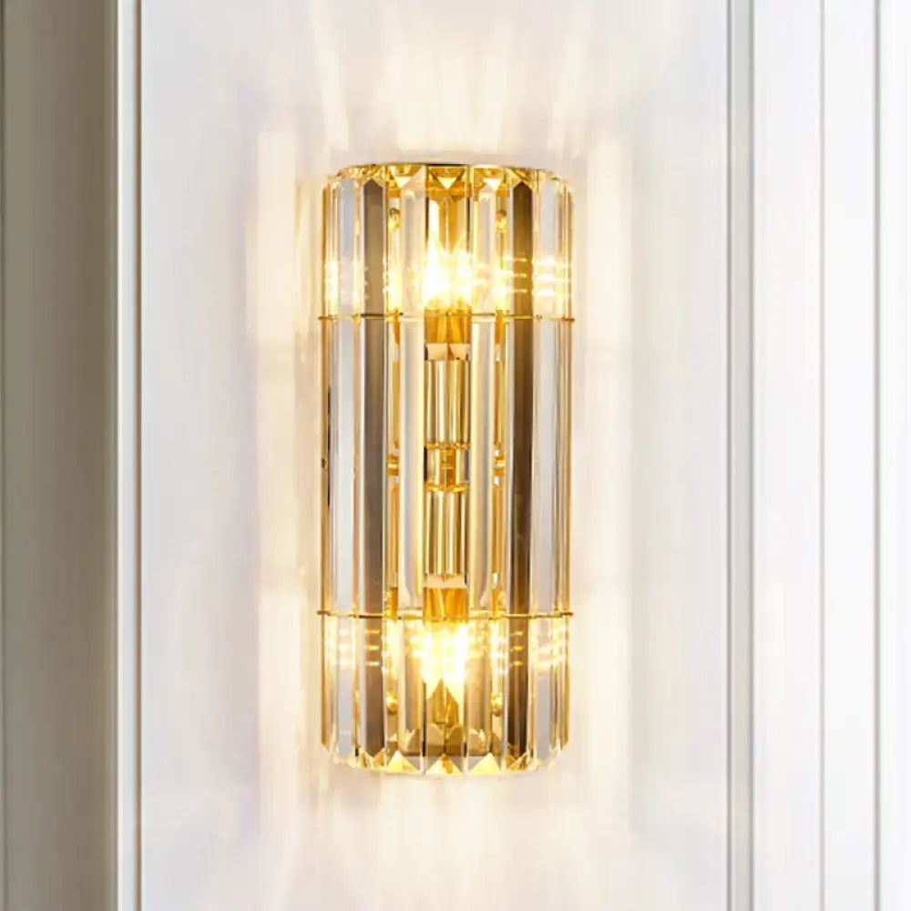 Vintage gold crystal sconce lighting hallway wall mounted lamp