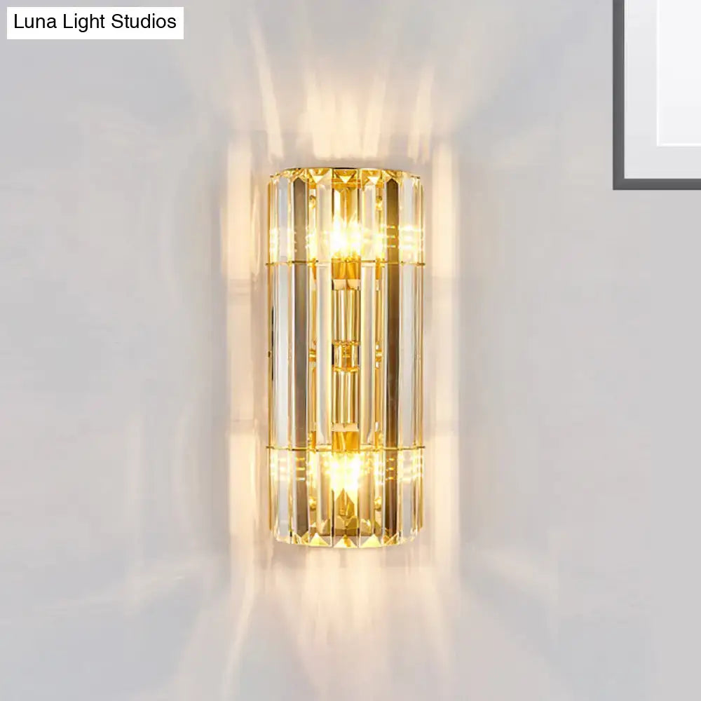 Vintage gold crystal sconce lighting hallway wall mounted lamp