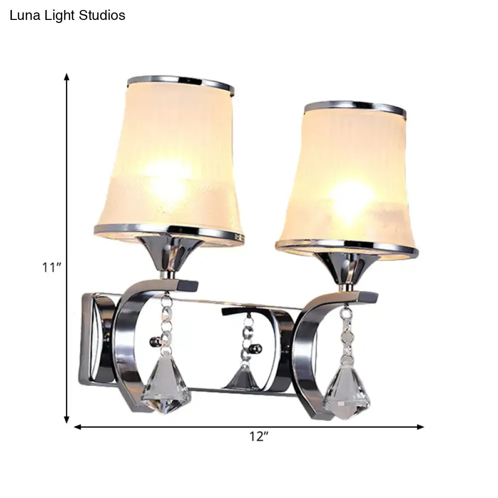 Vintage gold finish crystal wall lamp – bedroom clear glass sconce