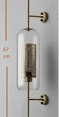 Vintage gold mesh led wall sconce – bedroom glass light fixture